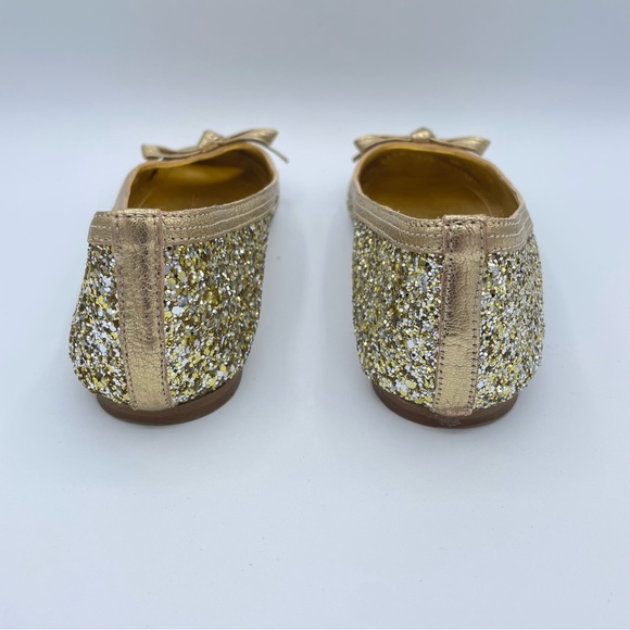 J. Crew Gold Twinkle Ballet Flats 6 - Picture 6 of 16